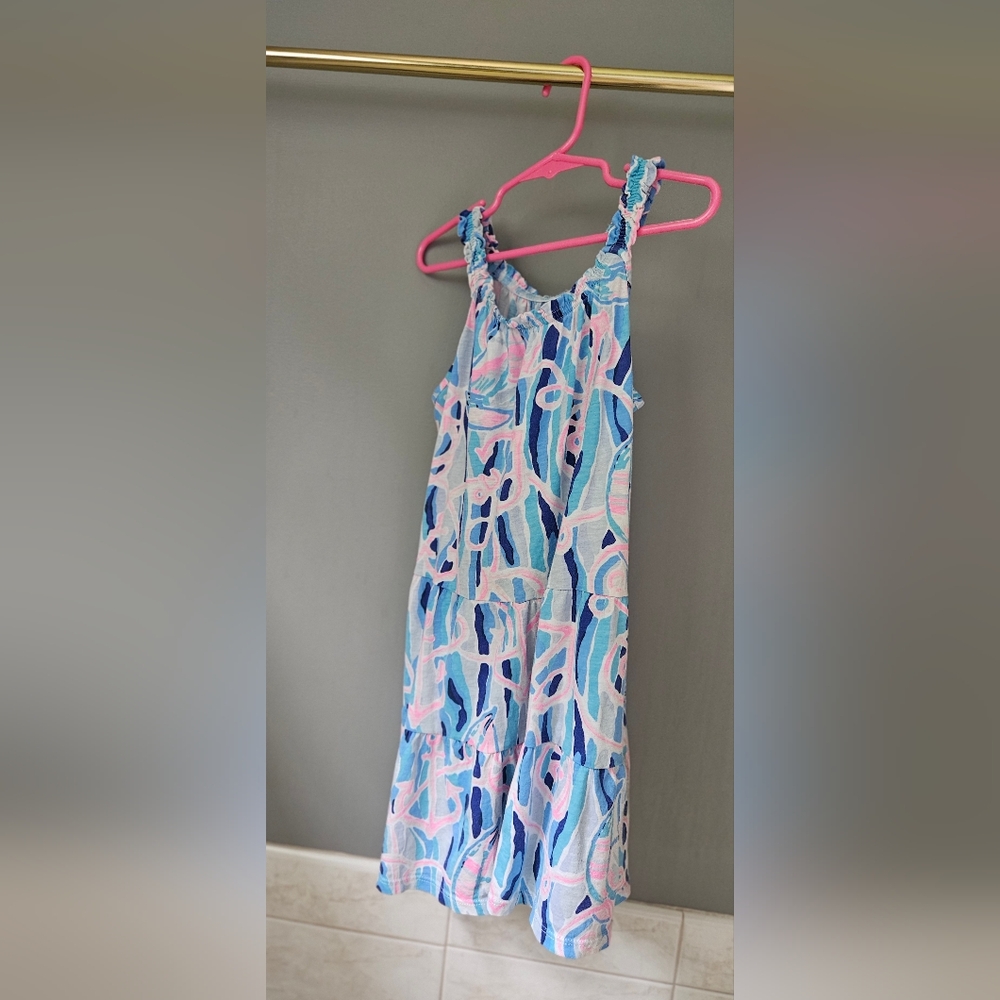 Lilly Pulitzer Loro Swing Dress Skim Blue Reel Nautical Girls 6-7
